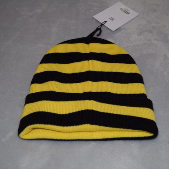 Elmer Beanie Kids Lemon Zest/Black Stripes - Picture 3 of 4